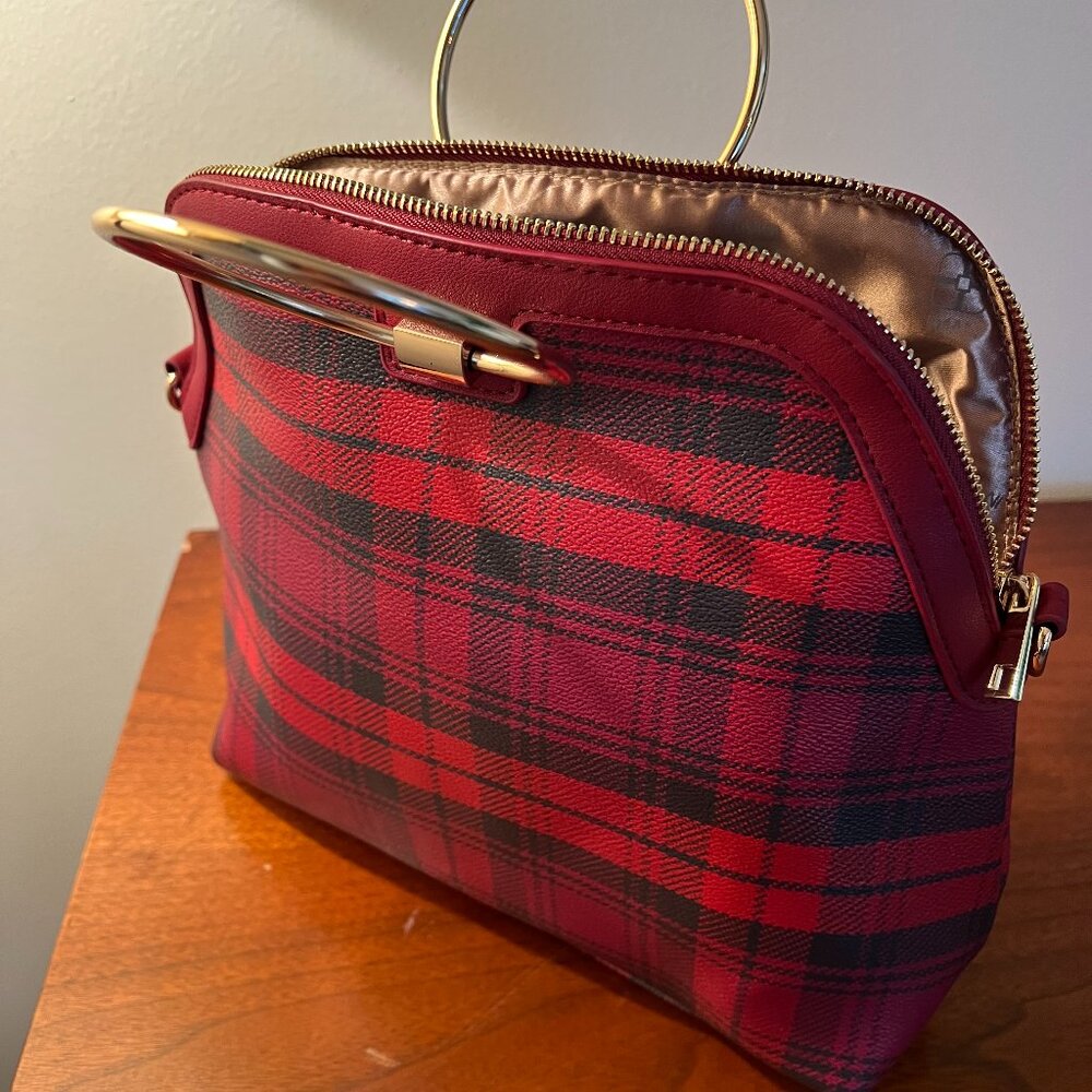 Iman Plaid Dome Satchel